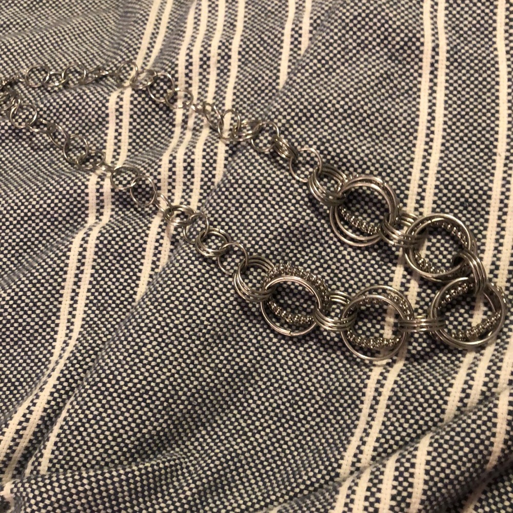 Silver large chain necklace